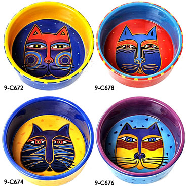 Cat Bowls, Cat Design Bowls, Laurel Burch Bowls