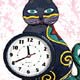 Colorful
 Cat Clock
