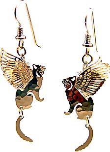 Flying Cat Earrings