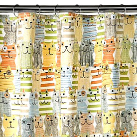 Meow Shower Curtain Plus Cat Hooks Meow Shower Curtain Plus Cat Hooks