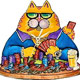 Poker Face Cat Clock Poker Face Cat Clock