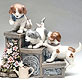 Puppies On Garden Steps Music Box Dogs Music Box Puppies