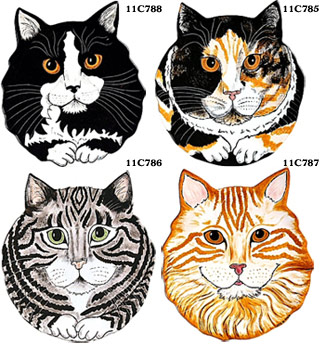 Five Pedigree Cat Plates Five Pedigree Cat Plates