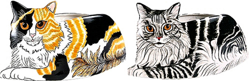 Nina's Cats At Rest Vases/Planters Nina's Cats At Rest Vases/Planters