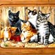 Barnyard 
Cats Serving Tray Barnyard
 Cats Serving Tray